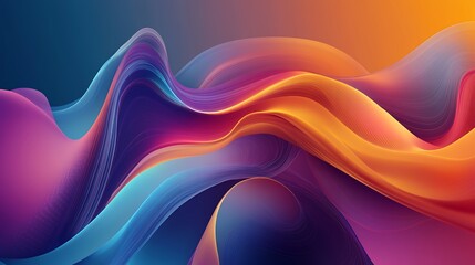 Abstract Colorful Waves Flowing Design