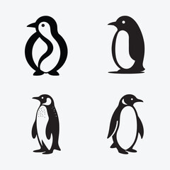Fototapeta premium Penguin Vector Silhouette Stock Vector Image & Illustration Art