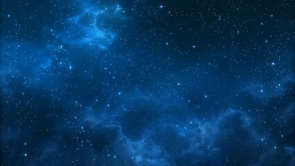 Obraz premium Deep space nebula, cosmic blue clouds, starry night sky, ethereal celestial landscape, glowing interstellar dust, vibrant cerulean hues, vast cosmic expanse, dreamy galactic scene, twinkling stars, my