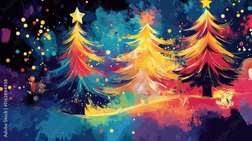 Poster abstract christmas tree