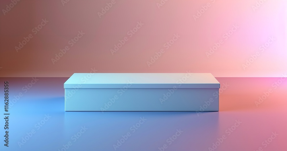 Fototapete 3d rendering a product box that is rectangular and can be customized, including a gradient backdrop 