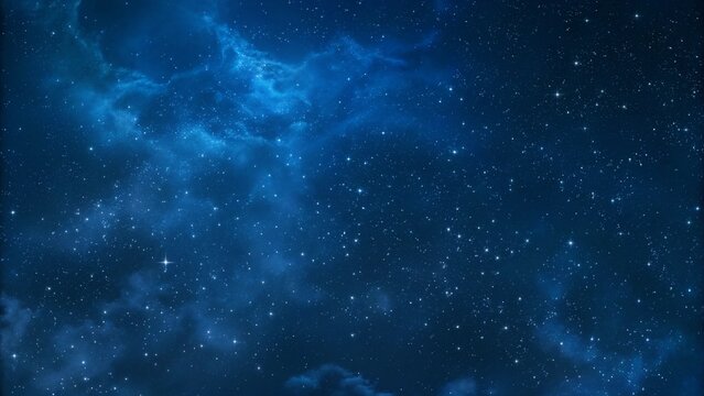 Deep space nebula, swirling blue cosmic clouds, starry night sky, celestial background, astrophotography, ethereal galaxy, wispy nebulosity, stellar nursery, cosmic dust, interstellar medium, astronom