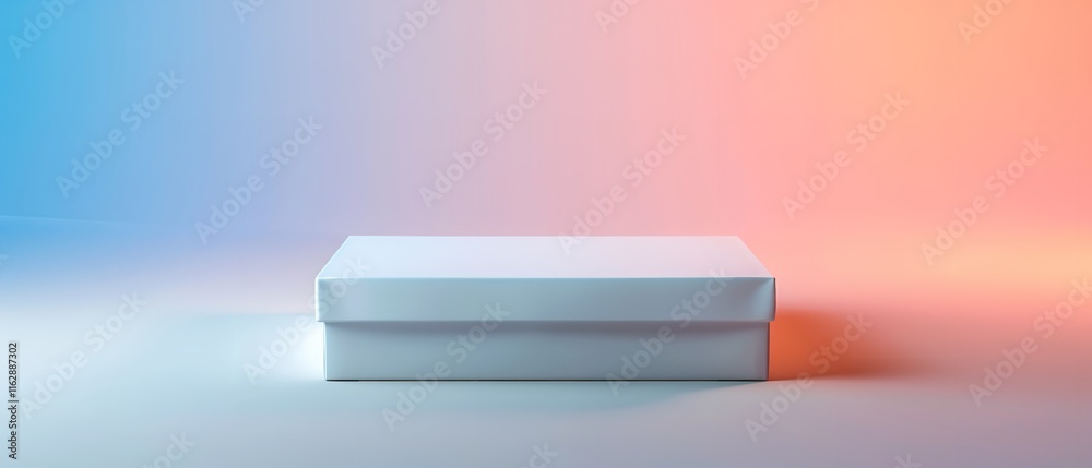 Fototapete 3d rendering a product box that is rectangular and can be customized, including a gradient backdrop 
