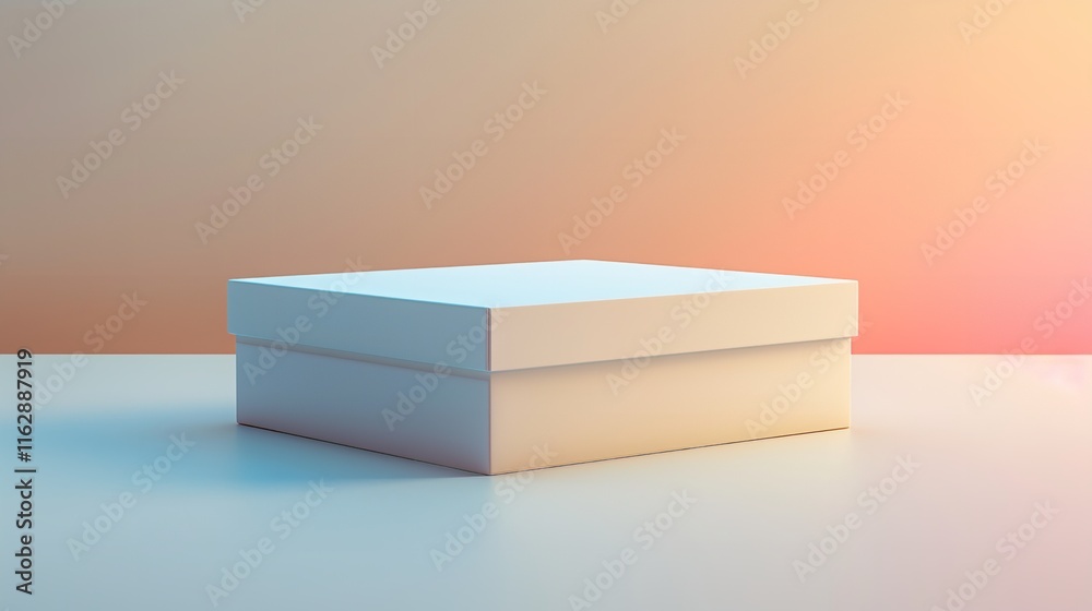 Fototapete 3d rendering a product box that is rectangular and can be customized, including a gradient backdrop 