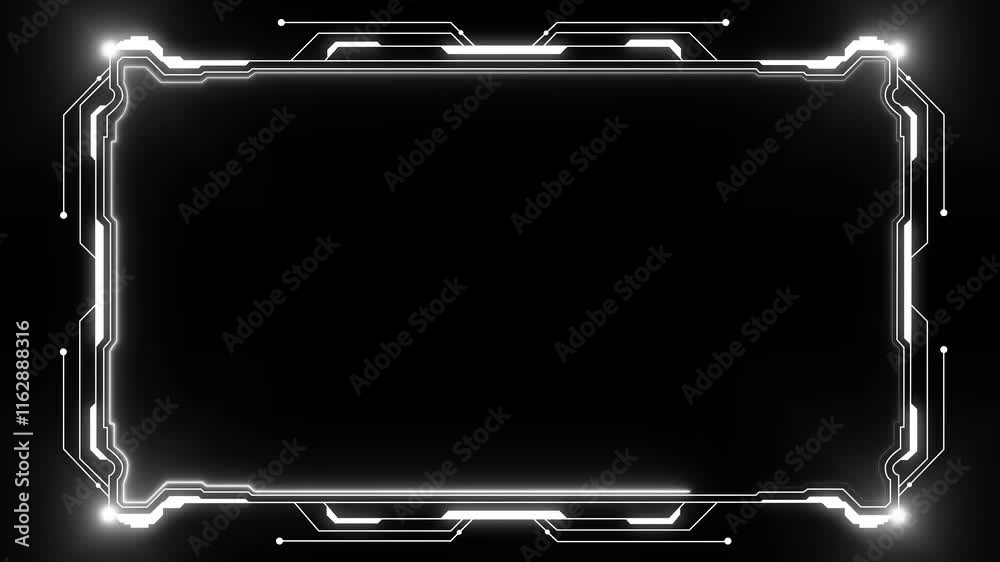 Wall mural abstract loop futuristic background. sci fi technology hud ui frame blue glowing technology sci fi f