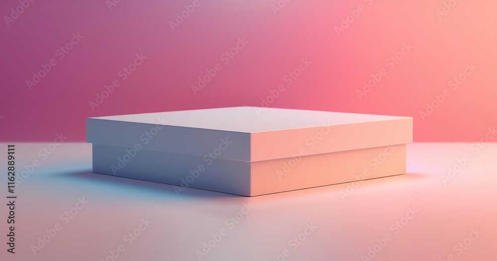 Fototapete 3d rendering a product box that is rectangular and can be customized, including a gradient backdrop 