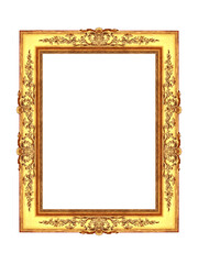 antique gilded frame isolated on white background