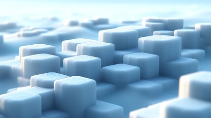 Obraz premium White Cubes Form Abstract Snowy Landscape