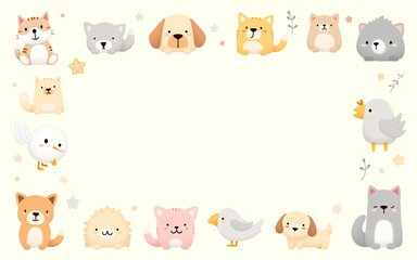 Obraz premium Cartoon Animals Clipart Collection