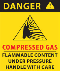 Compressed gas warning notice vector.eps
