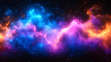 Fototapeta premium Cosmic Nebula Swirling Colors Across Space
