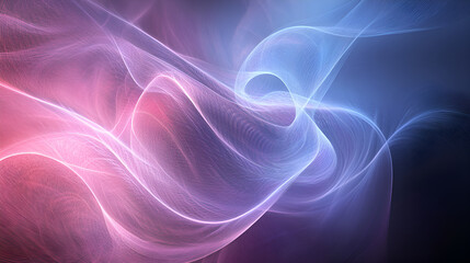Fototapeta premium Abstract Smoke Digital Art: Blue and Pink Swirling Glowing Background Wallpaper