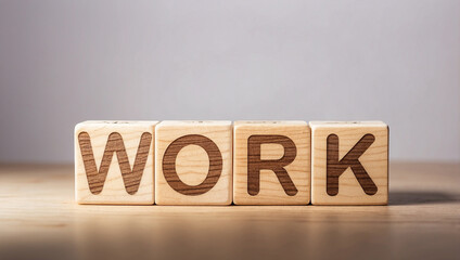 ext Work is written on wooden building blocks lying on white background