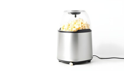 Silver Popcorn Maker: Freshly Popped Kernels in a Minimalist Setting
