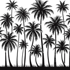 art, illustration, vector, image, wallpaper, art image palm tree, palm trees vector black and white