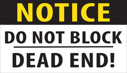 Do not block dead end sign vector.eps