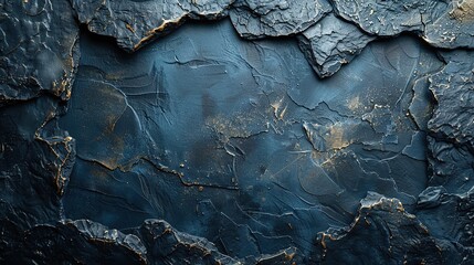 Fototapeta premium blue wall with stones background texture