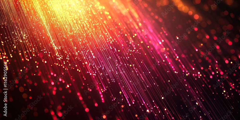 Poster abstract background with glowing red and gold lines and particles festive designs technology themes