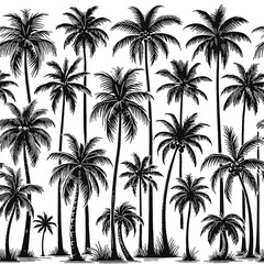 art, illustration, vector, image, wallpaper, art image palm tree, palm trees vector black and white