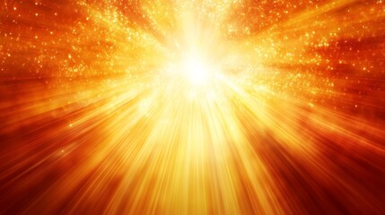 Obraz premium A radiant burst of light with golden hues and dynamic rays, evoking energy and warmth.