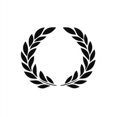Black Laurel Wreath Design Simple Graphic Image
