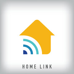 Unique home internet connection logo. access connection concept  template design.