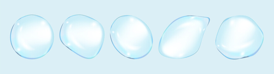 Realistic glossy glass ball.Abstract 3D light bubble with glare.Geometric abstract shape.