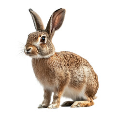 Obraz premium Rabbit is sitting on transparent background.