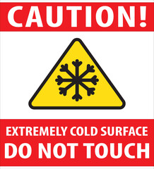 Extremely cold surface do not touch warning sign.eps