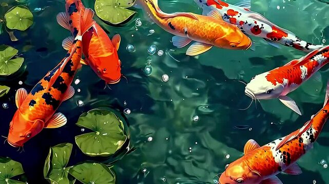 fish swimming in the pond