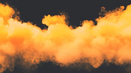 Naklejka premium A vibrant display of orange and yellow smoke against a dark background.
