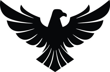Majestic Black Eagle Soaring Wings Power Freedom Symbolism Logo Design
