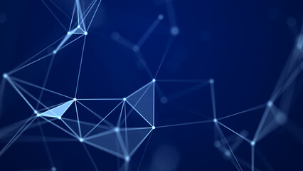 Modern design of network connection structure. Abstract background with interlacing dots and lines. 3D rendering.