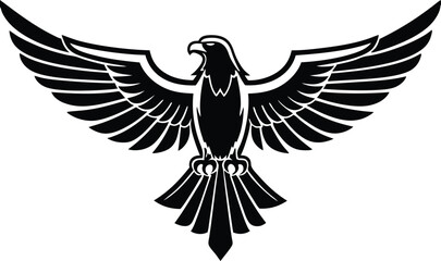 Majestic Black Eagle Wings Spread Soaring High Freedom Power