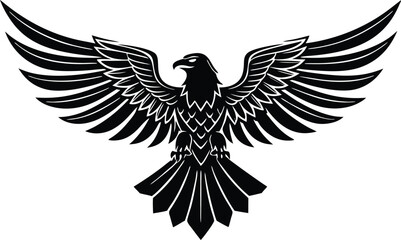 Majestic Black Eagle Wings Spread, Bird of Prey, Powerful Symbol