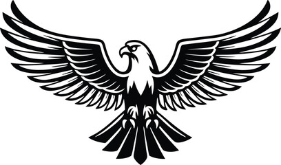 Majestic Black and White Eagle Soaring Wings Bird of Prey