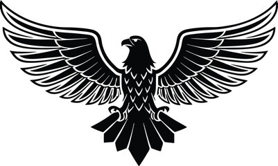 Majestic Black Eagle Wings Spread Soaring High Freedom Power