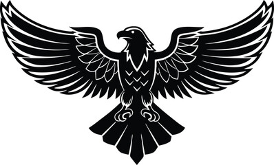 Majestic Black Eagle Wings Spread Soaring Freedom Bird Power