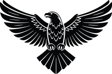 Majestic Black Eagle Soaring, Wings Spread Wide, Powerful Bird