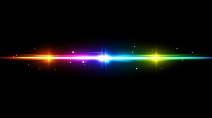 Fototapeta premium A vibrant spectrum of color radiating from a central line against a black background.