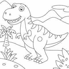 dinosaur coloring book vector design