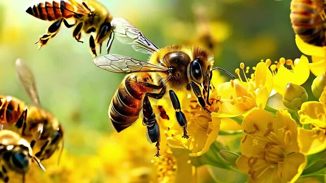 bee on yellow flower