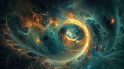 A colorful galaxy with a spiral shape abstraction