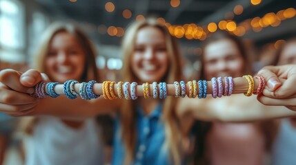 Whimsical party gatherings colorful friendship bracelets together