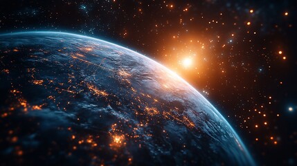 Earthrise Sunrise Stunning Celestial View Of Planet Earth