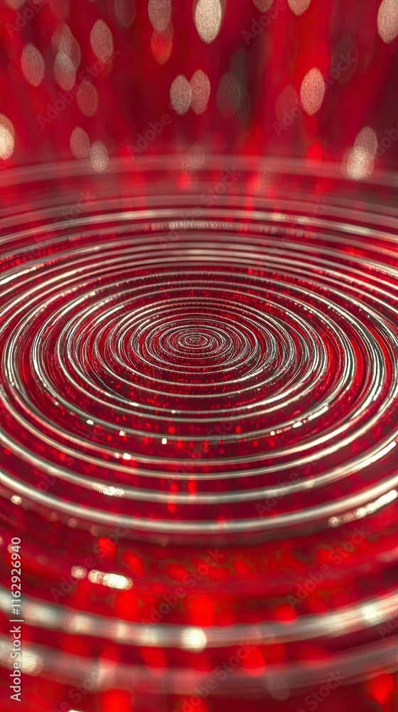 Poster swirling ripples of red light demonstrate the fascinating concept of the doppler effect