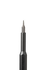 Iron bit with screwdriver on Isolated on white background close up