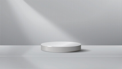 White podium elegant stripped background luxury empty presentation studio product decoration golden pedestal