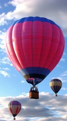 Obraz premium Colorful hot air balloons Colorful balloons gliding peacefully