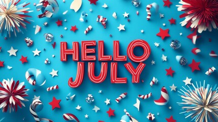 Celebratory July 4th Illustration